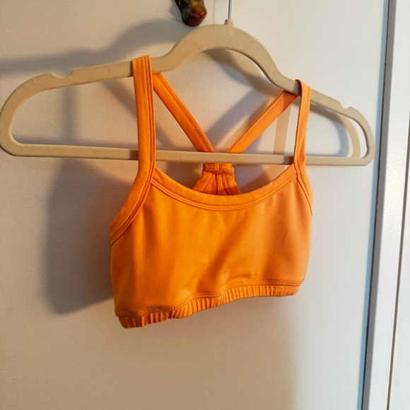 MORGAN STEWART SPORT neon peach orange sports bra - Picture 2 of 5